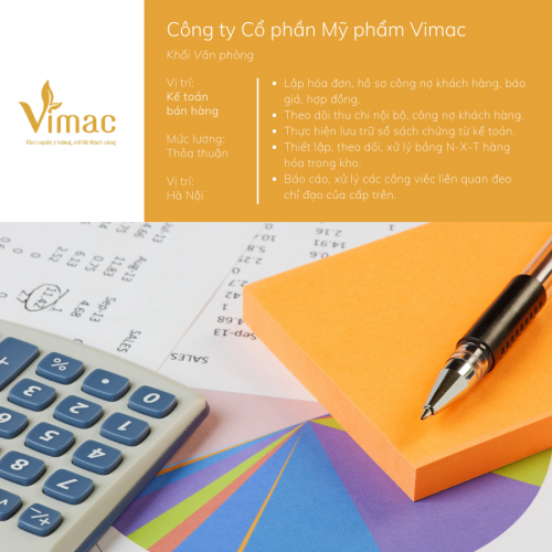 TUYỂN DỤNG NHÂN VIÊN KẾ TOÁN BÁN HÀNG